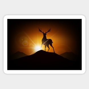 Deer on a Mountain Sticker